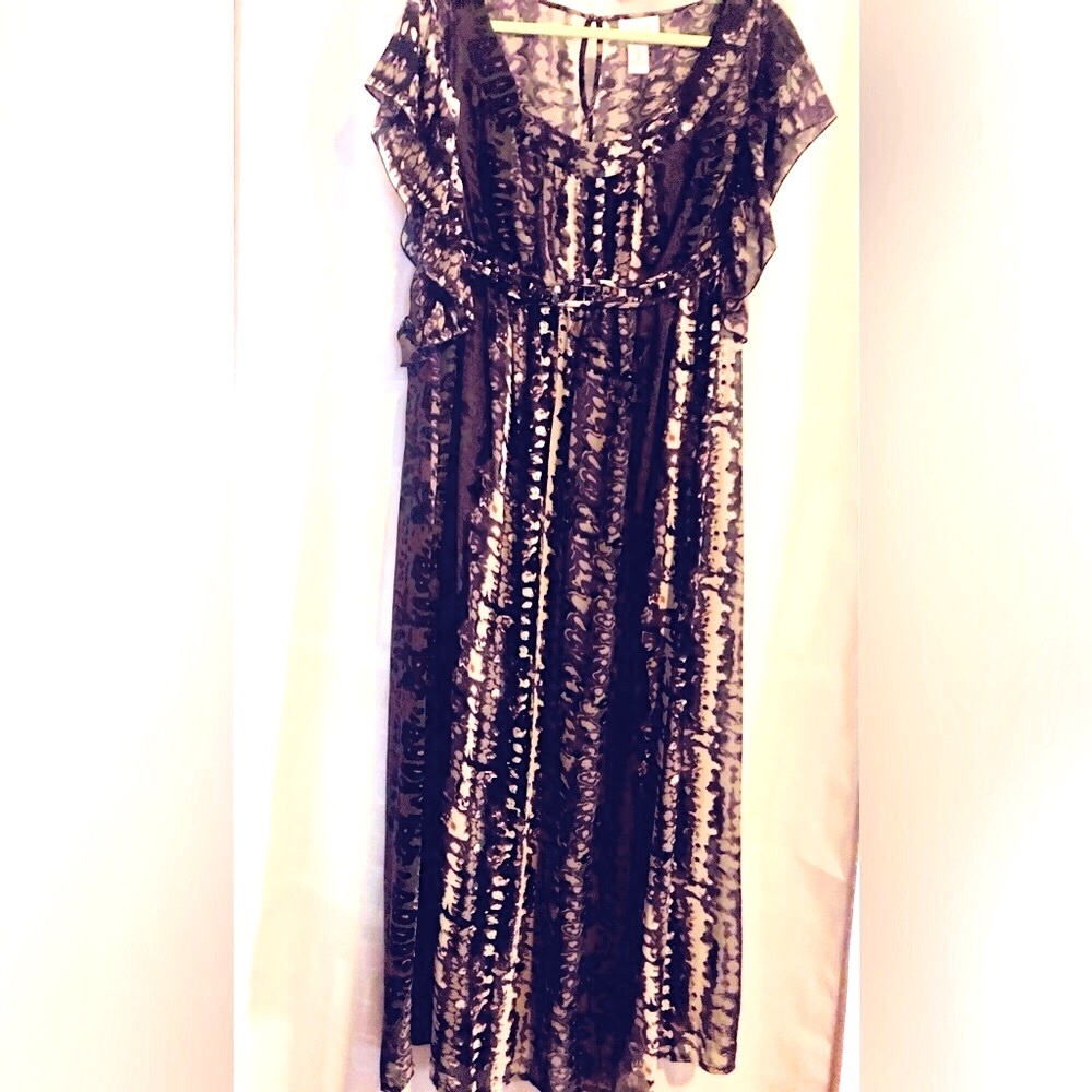 Gauze sheer maxi dress EUC
